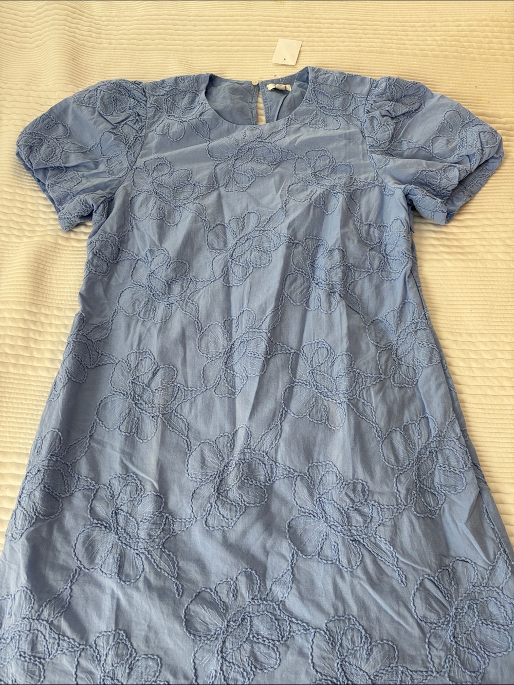 J. Crew Light Blue Embroidered Dress
